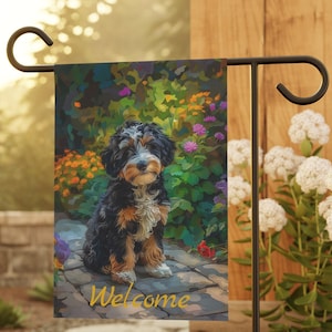 Bernedoodle Garten- und Hausbanner, 30,5 x 45,7 cm, Bernedoodle-Liebhaber-Geschenk, Bernedoodle-Gartenflagge, Bernedoodle-Liebhaber-Gartenflagge, Geschenk