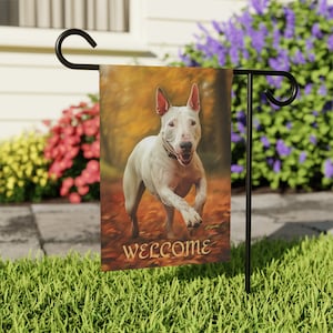 Bull Terrier Garden & House Banner, Bull Terrier Welcome Garden Flag, Bull Terrier Lover Gift,