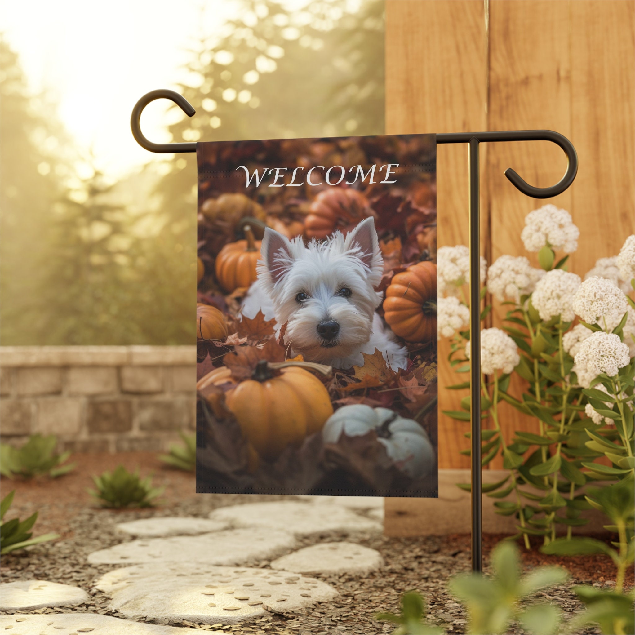 Westie Garden & House Banner, Westie Puppy Fall Garden Flag, Westie ...