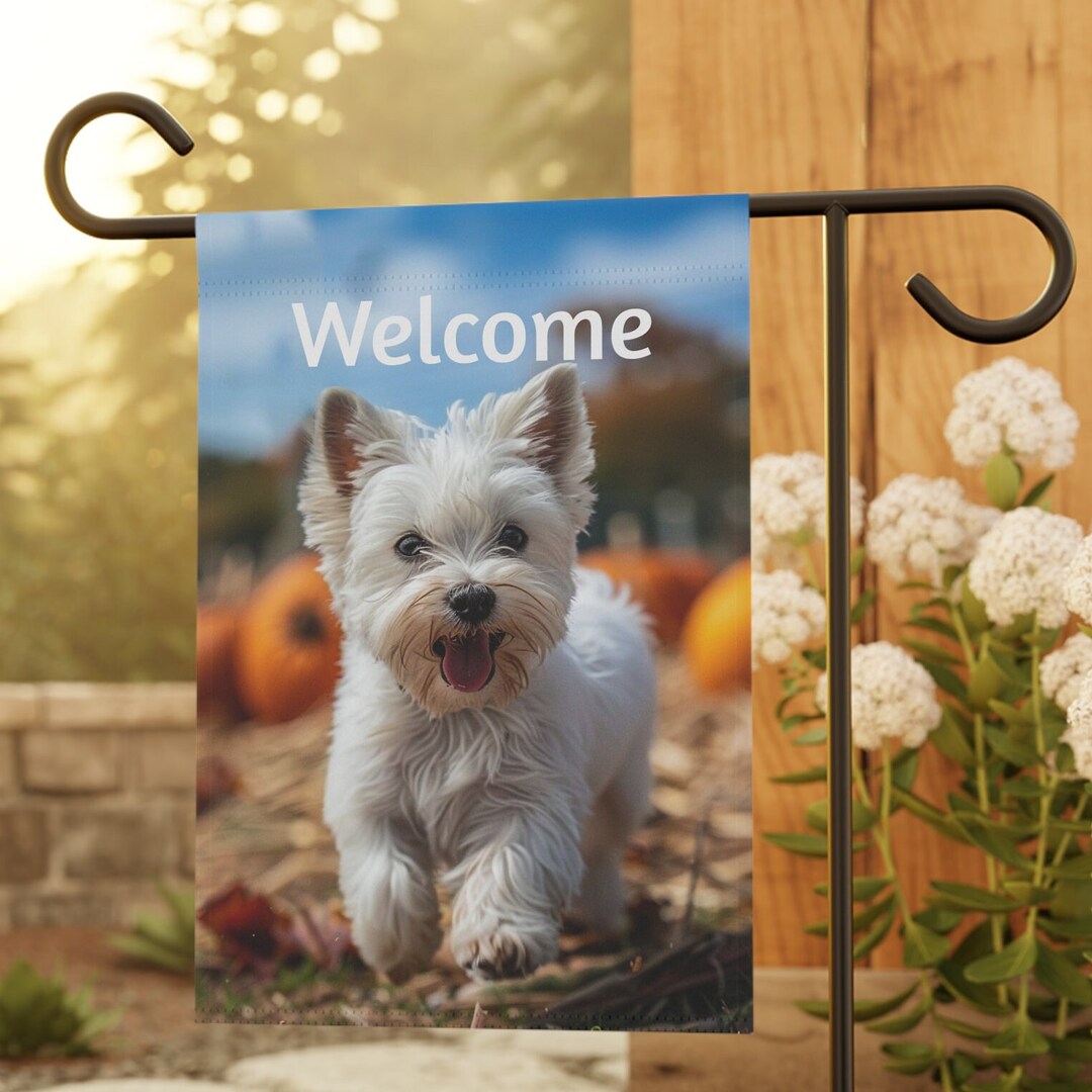 Westie Puppy Garden & House Banner, Westie Garden Flag, Westie Lover ...