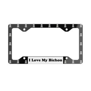 Bichon Frise Metal License Plate Frame, Bichon Lover Gift, Bichon Owner Gift, Bichon License Plate Frame Gift, Pet License Frame