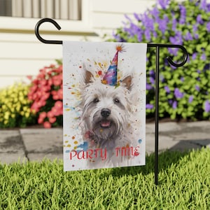 Westie New Years Garden & House Banner, New Years Garden Flag, Westie Lover Gift, Westie Owner Gift, New Years Eve Gift, Westie Gift