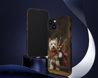 Highland Westie Tough Phone Cases for iPhone, Samsung, or Google Pixel, Tough Phone Cases, Tough Phone Case Gift, Westie Phone Case