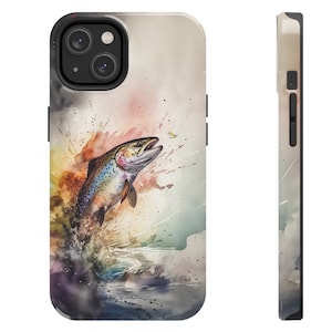 Regenbogenforelle iPhone Robuste Handyhüllen, Regenbogenforelle iPhone Hülle, Fliegenfischer Geschenk, Fischer Geschenk, Fischer Geschenk