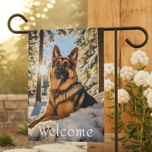 German Shepherd Garden and House Banner, German Shepherd Winter House Banner Gift, German Shepherd Lover Gift, German Shepherd Owner Gift