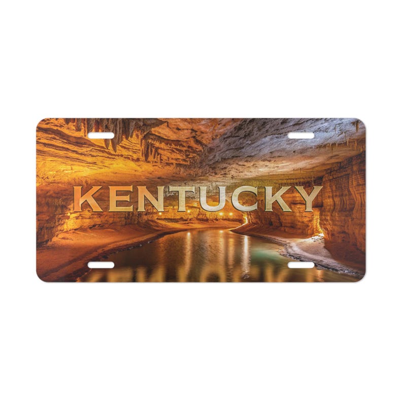 Car Vanity Plate, Kentucky Mammoth Cave Illustration, Front Bumper Auto Tag, License Plate, Car Accessories, Vehicle Decor, Kentucky image 2