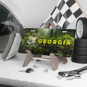 Georgia Vanity Plate, Cherokee Rose Plate, Cherokee Rosel Vanity License Plate Gift, Georgia State Flower Vanity Plate Gift image 1