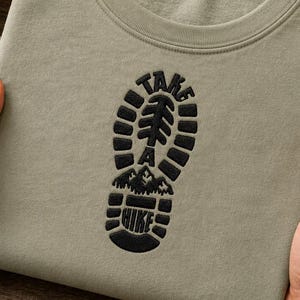 Take A Hike Boot Print Embroidery Design, Mountain Art (Digital Download)