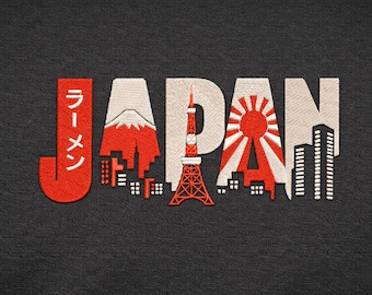 Japan Told Through Its Own Symbols – A Cultural Typography Embroidery Design for True Japanese Culture Lovers