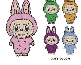 Creepy Cute Bunny Monster Embroidery Design – Multi-Color (Digital Download)