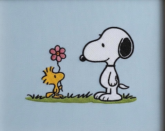 Cartoon Dog and Bird Embroidery Design | Cute Animal Stitch (Digital Download)