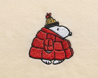 Cartoon Winter Coat Embroidery Design – Cozy Puffy Jacket Character Stitch Pattern for Holiday Gifts & Seasonal Sewing Projects