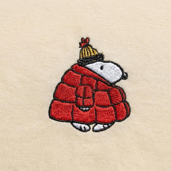 Cartoon Winter Coat Embroidery Design – Cozy Puffy Jacket Character Stitch Pattern for Holiday Gifts & Seasonal Sewing Projects
