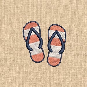 Gestreept teenslipper borduurontwerp, steekpatroon zomer strandvakantie