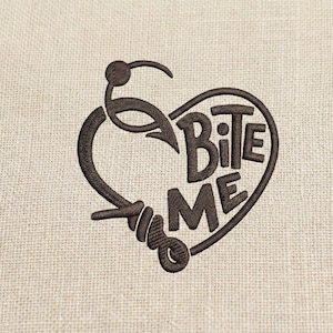 Bite Me Fishing Hook Heart Embroidery Design (Digital Download)