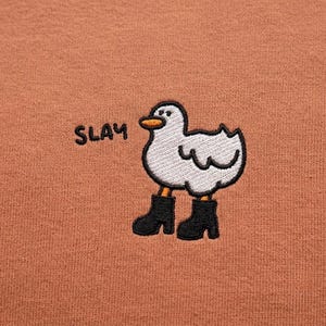 Slay Goose Embroidery Design, Funny Goose Boots Patch, Meme Animal Stitch Pattern