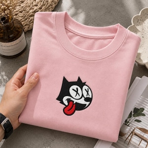 Cartoon Cat Face Embroidery Design • Streetwear Patch (Digital Download)