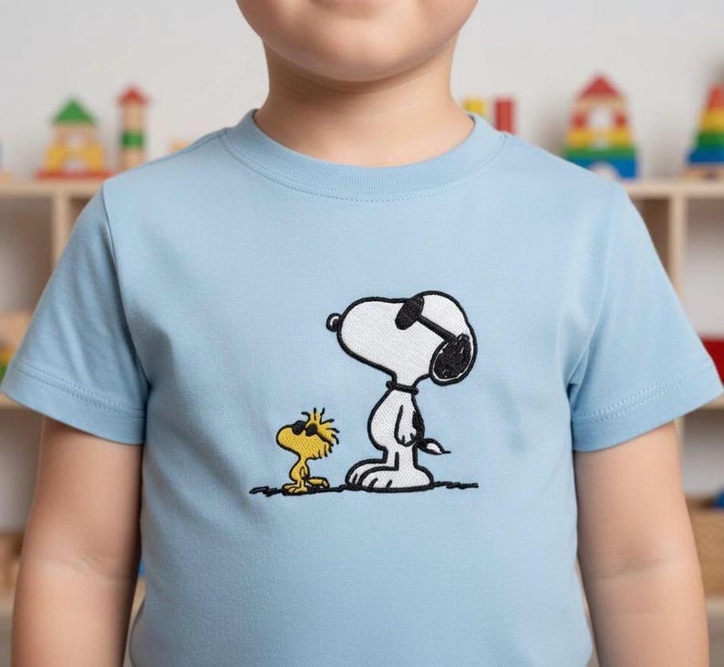 Cartoon Dog & Bird Embroidery Design | Retro Best Friends Patch (Digital File) image 3