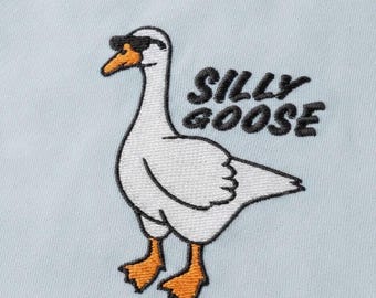 Funny Silly Goose Embroidery Design – Cartoon with Sunglasses (Digital Download)