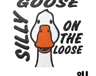 Silly Goose Embroidery Design: Playful Spring & Summer File (Digital Download)