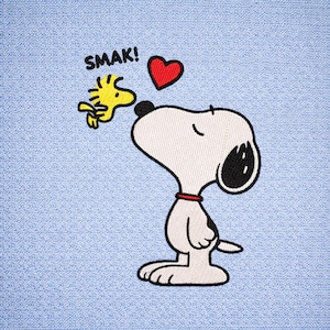 Cartoon Dog and Bird Kiss Embroidery Design - Valentine Embroidery (Digital Download)