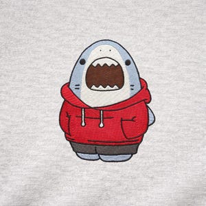 Shark in Hoodie Embroidery Design – Streetwear Animal Pattern (Digital File