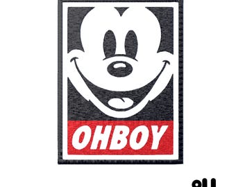 Retro Mickey Mouse "Oh Boy" Embroidery File (Digital Download)