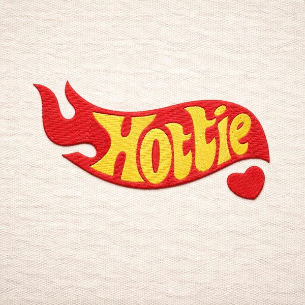 Motif de broderie flamme rétro bombasse – Broderie machine de l'an 2000 (fichier numérique)