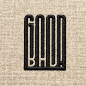 Good Bad Typography Embroidery Design | Hidden BAD in GOOD Machine Embroidery File | Optical Illusion Word Art Pattern for Shirts