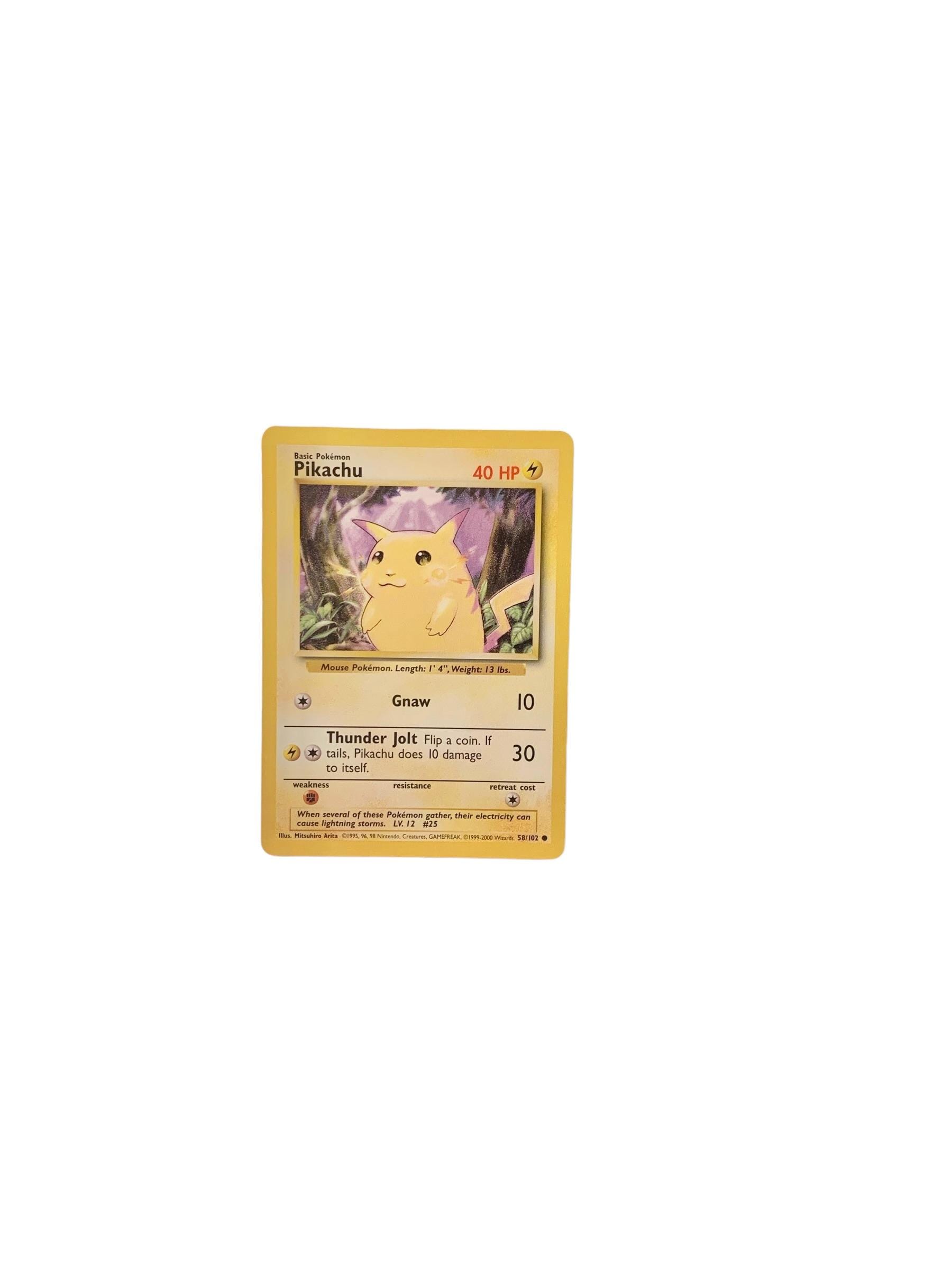 pikachu pokemon card first edition Limited UK Edition PIKACHU 58/102 - 4th Print (1999-2000) Rare WOTC “base  Set 2000” Vintage Pokémon Trading Card Base Set- Near Mint