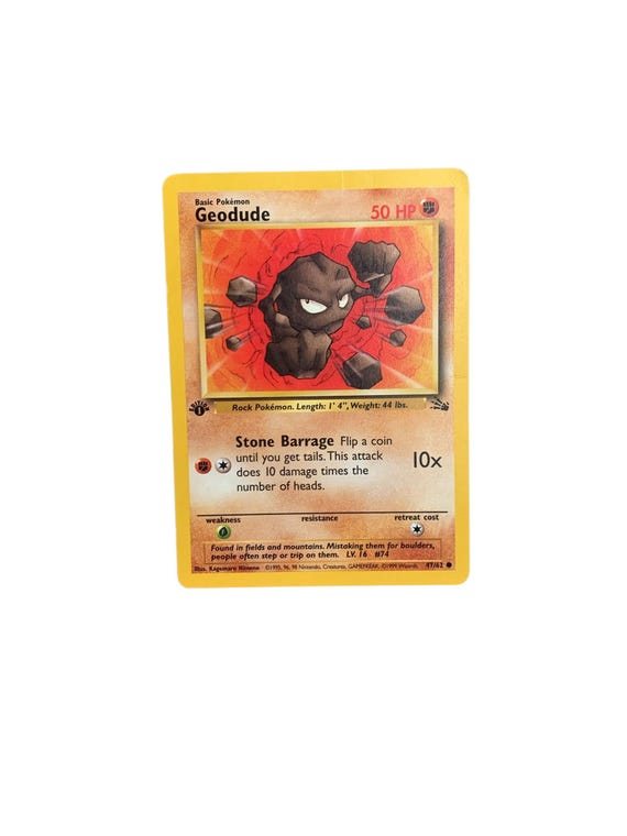 1999 geodude pokemon card Brock's Pokémon Trading for Collectors – MRCH style setup or your main portfolio Geodude - Fossil - Pokemon