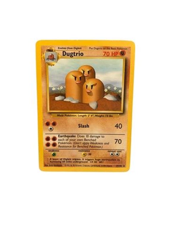 RARE Dugtrio 19/102 Original Base Set Vintage Pokemon Card 1999 Wizards of  the Coast Pokmon TCG - Etsy