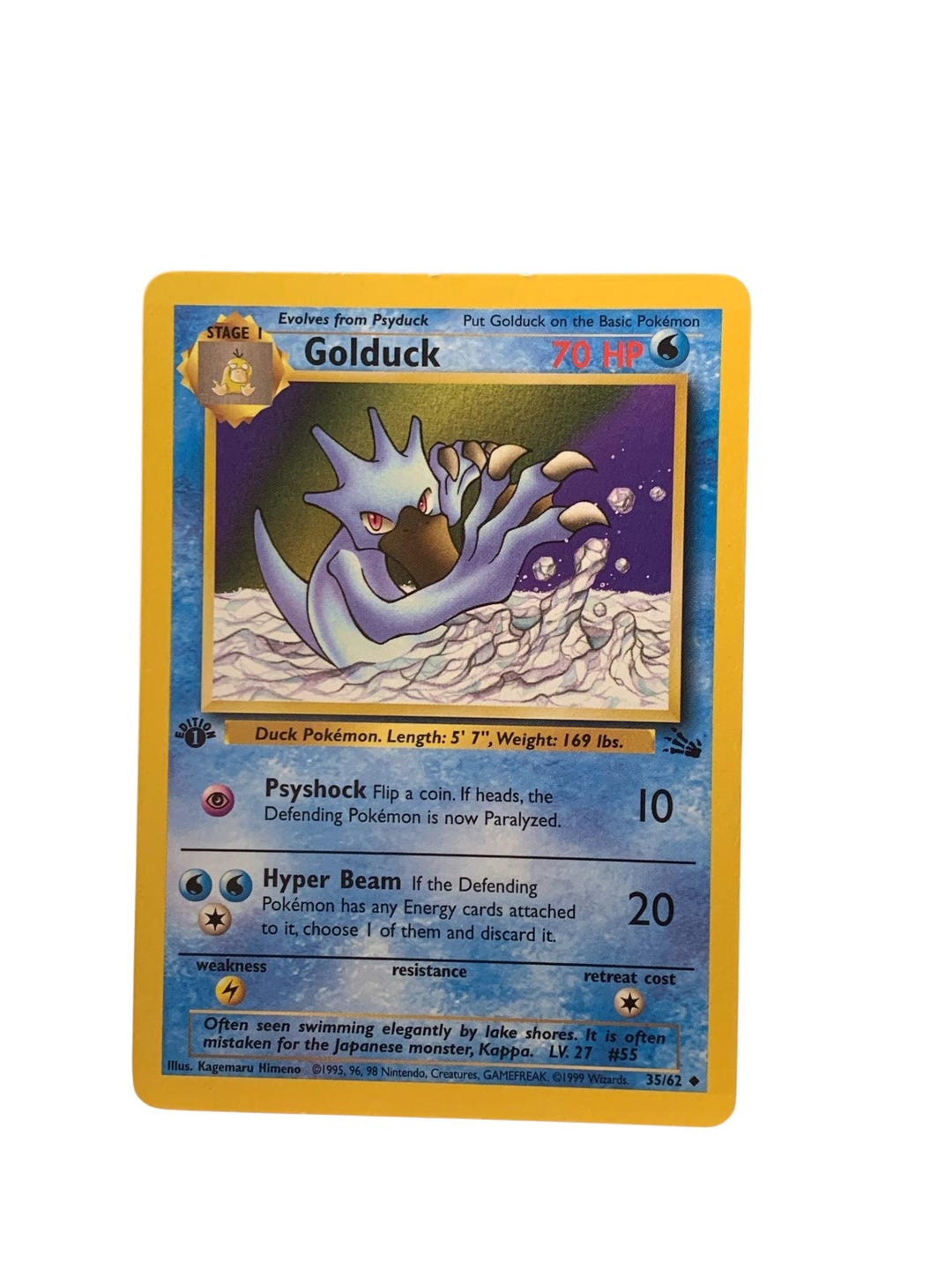 1995 golduck pokemon card value - (35) You are purchasing a 1999 Pokemon Fossil Golduck 1st Edition PSA 8 #35 1995 Pokmon GOLDUCK 35/62 Collector