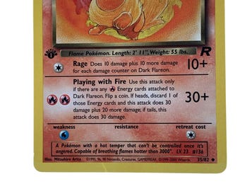 dark flareon pokemon card value Amazon.com: Pokemon - Dark Flareon (35) - Team Rocket main image 0
