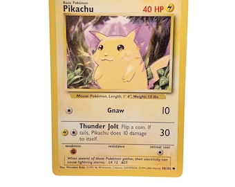 Limited UK Edition PIKACHU 58/102 - 4th Print (1999-2000) Rare WOTC Base  Set 2000 Vintage Pokmon Trading Card Base Set- Near Mint