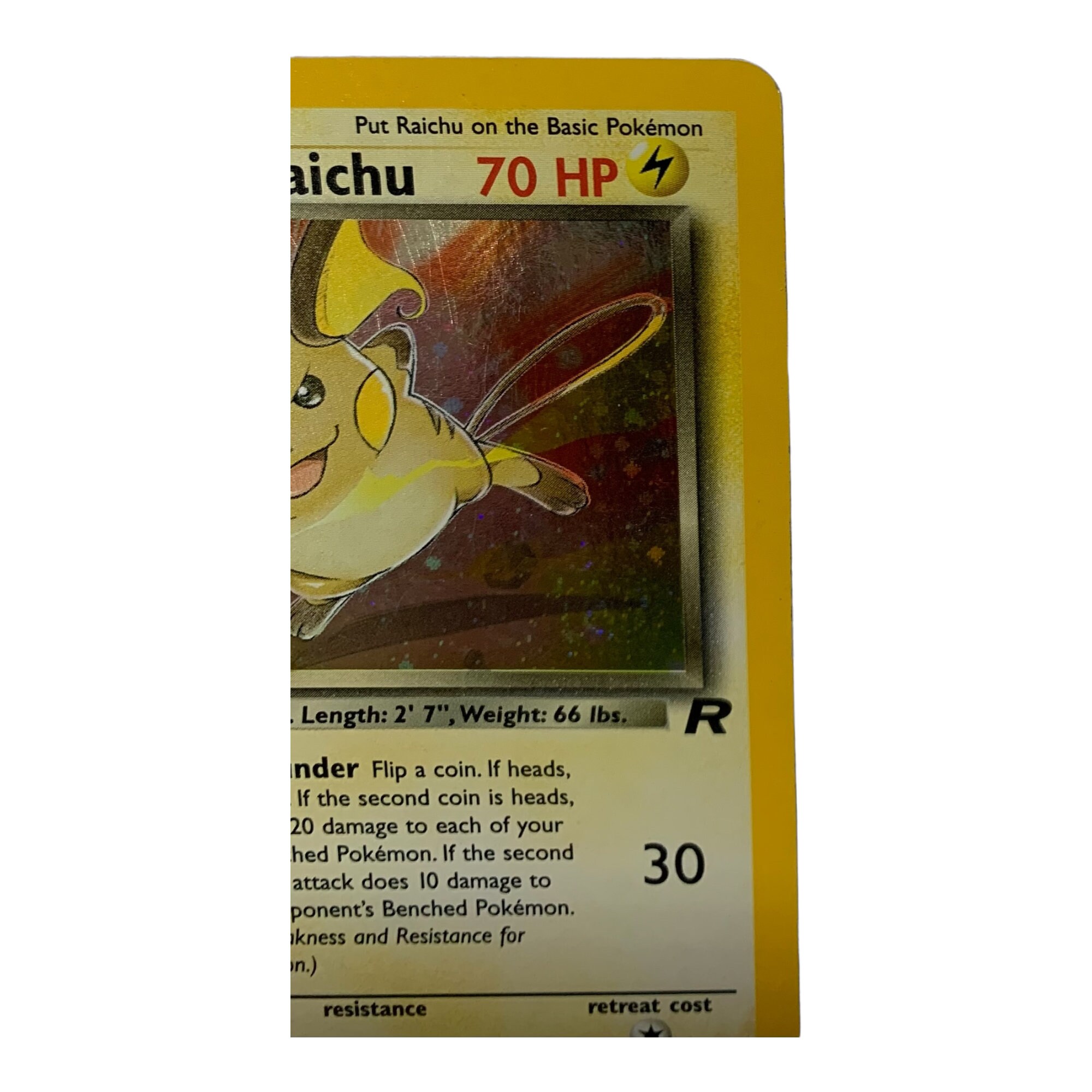Secret Rare Holo Dark Raichu 83/82 Error Card Team Rocket Vintage