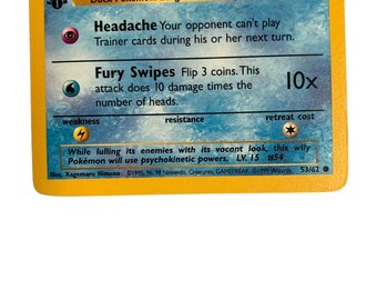 1st Edition Psyduck 53/62 62 Fossil Set 1999 Wizards of the Coast Pokmon  TCG Trading Card - Etsy