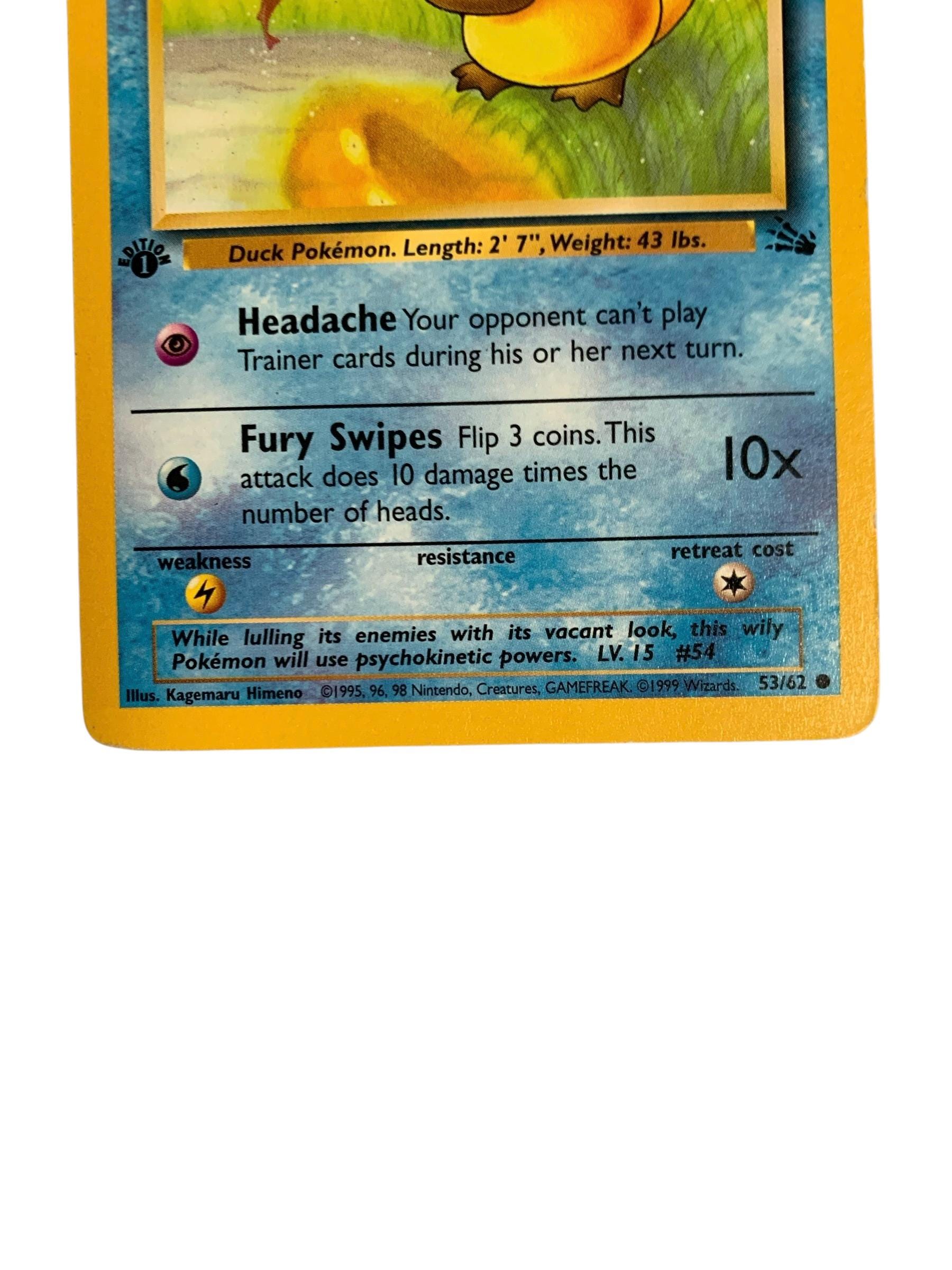 1st Edition Psyduck 53/62 62 Fossil Set 1999 Wizards of the Coast