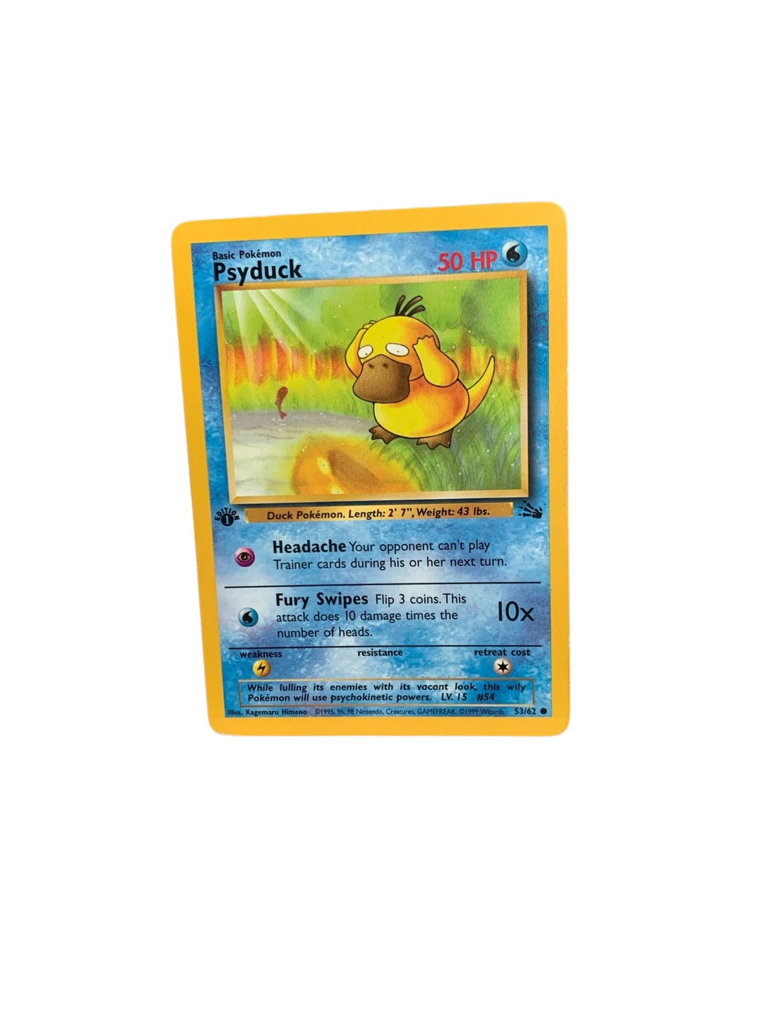 1st Edition Psyduck 53/62 62 Fossil Set 1999 Wizards of the Coast