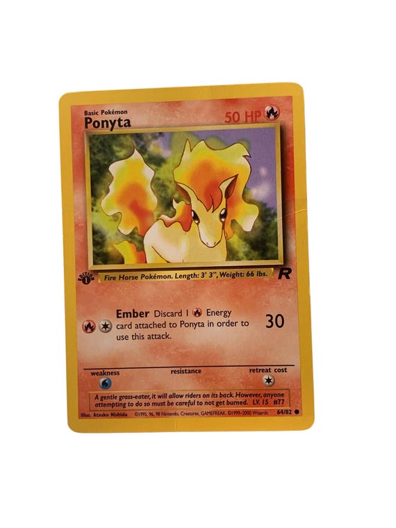 1st Edition PONYTA 64/82 Team Rocket Vintage 1999 Wizards of the Coast Pokmon TCG Trading Card - Etsy 1st Edition PONYTA 64/82 Team Rocket Vintage 1999 Wizards of the Coast Pokmon TCG Trading Card - Etsy