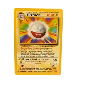 RARE Electrode 21/102 Original Base Set Vintage Pokemon Card 1999 Wizards of the Coast Pokmon TCG RARE Electrode 21/102 Original Base Set Vintage Pokemon Card 1999 Wizards of the Coast Pokmon TCG
