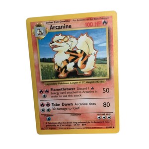 arcanine 1995 pokemon card value 1999 - 1st Edition Shadowless Pokémon Hit Points130 HP Stage Arcanine First Edition I've had