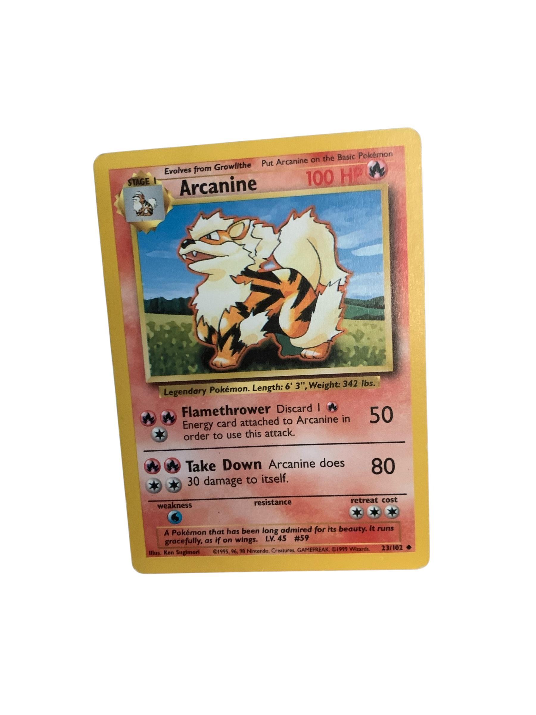 arcanine pokemon card 23/102 Arcanine · Base First Edition #23(Shadowless) main image 0
