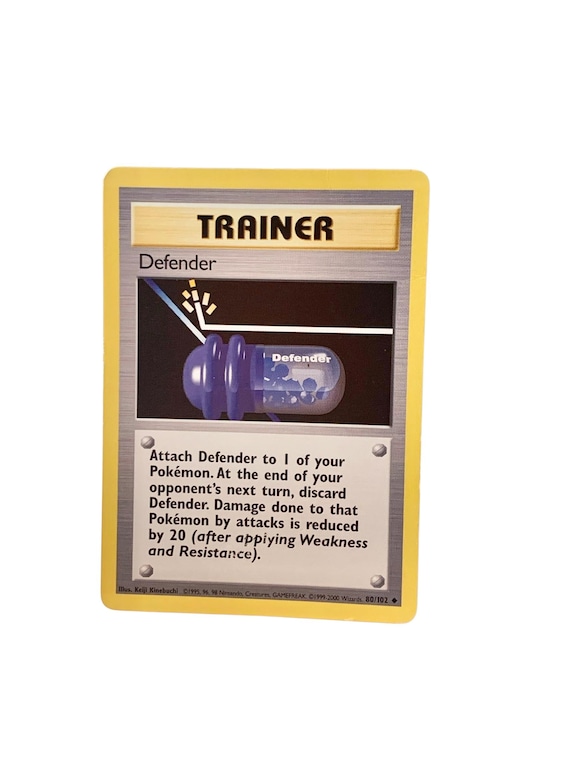 Limited Edition 4th Print (1999-2000) UK Print -DEFENDER 80/102- Base Set  2000 1999 WOTC Vintage Pokmon Base Set Trading Card