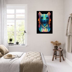 Colorful Cat Hologram Painting, Poster, Wall Decoration Paper Poster image 4