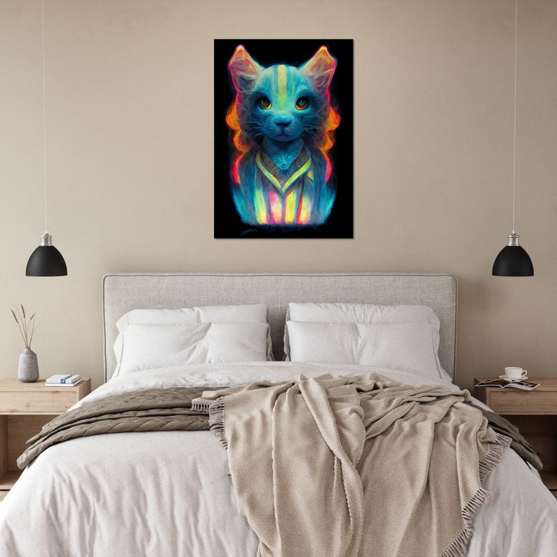 Colorful Cat Hologram Painting, Poster, Wall Decoration Paper Poster image 3