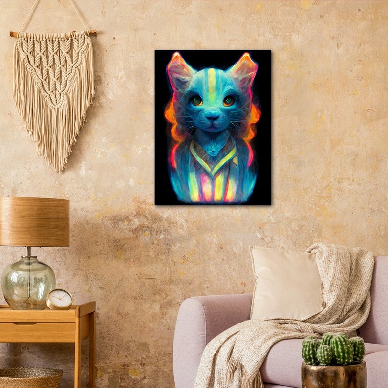 Colorful Cat Hologram Painting, Poster, Wall Decoration Paper Poster 60x80 cm / 24x32″