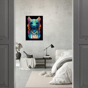 Colorful Cat Hologram Painting, Poster, Wall Decoration Paper Poster image 2