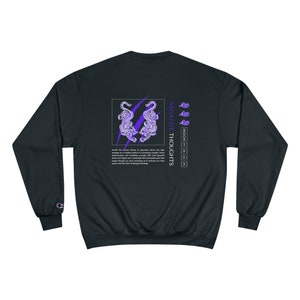 Inochi Negative Thoughts - Tiger Champion Sweatshirt, Japanese Tiger Sweater, Streetwear Sweater, Black Champion Sweater