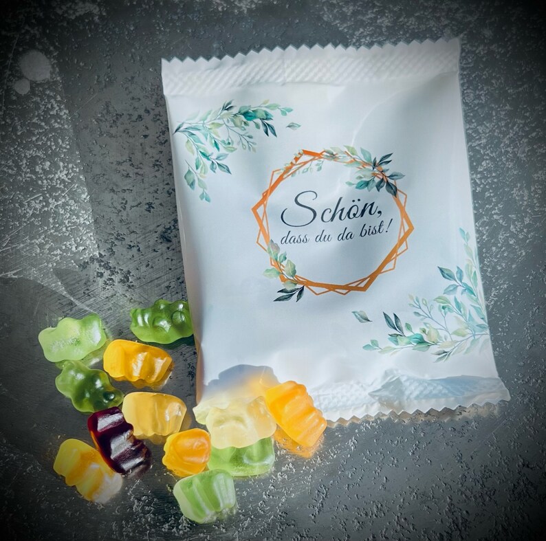 Lucky Treats Schön dass du da bist weiß Gummibärchen Etsy.de